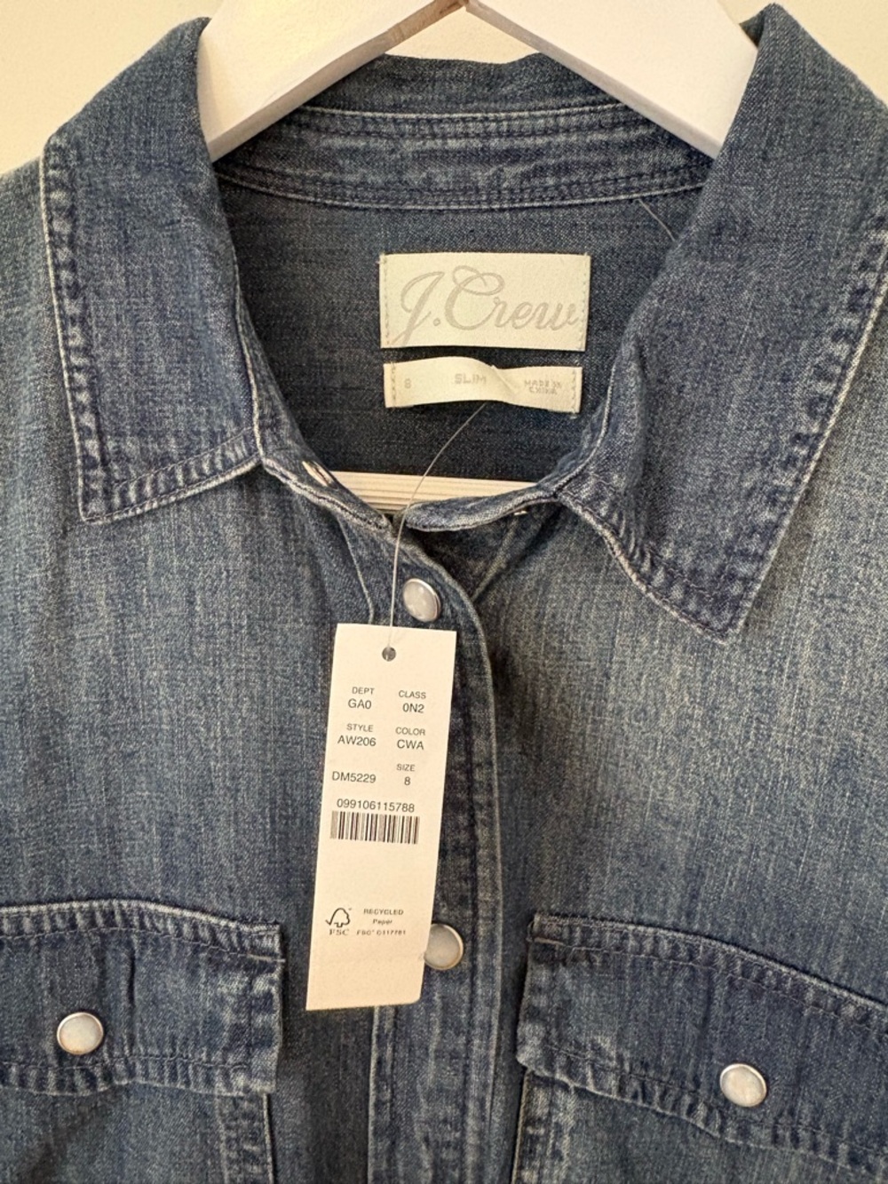 J.Crew Denim Button-Up in Faded Blue - Picture 2 of 2